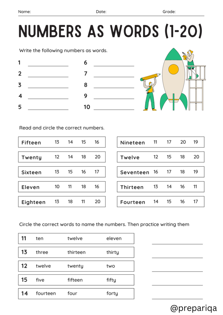 Number name worksheet