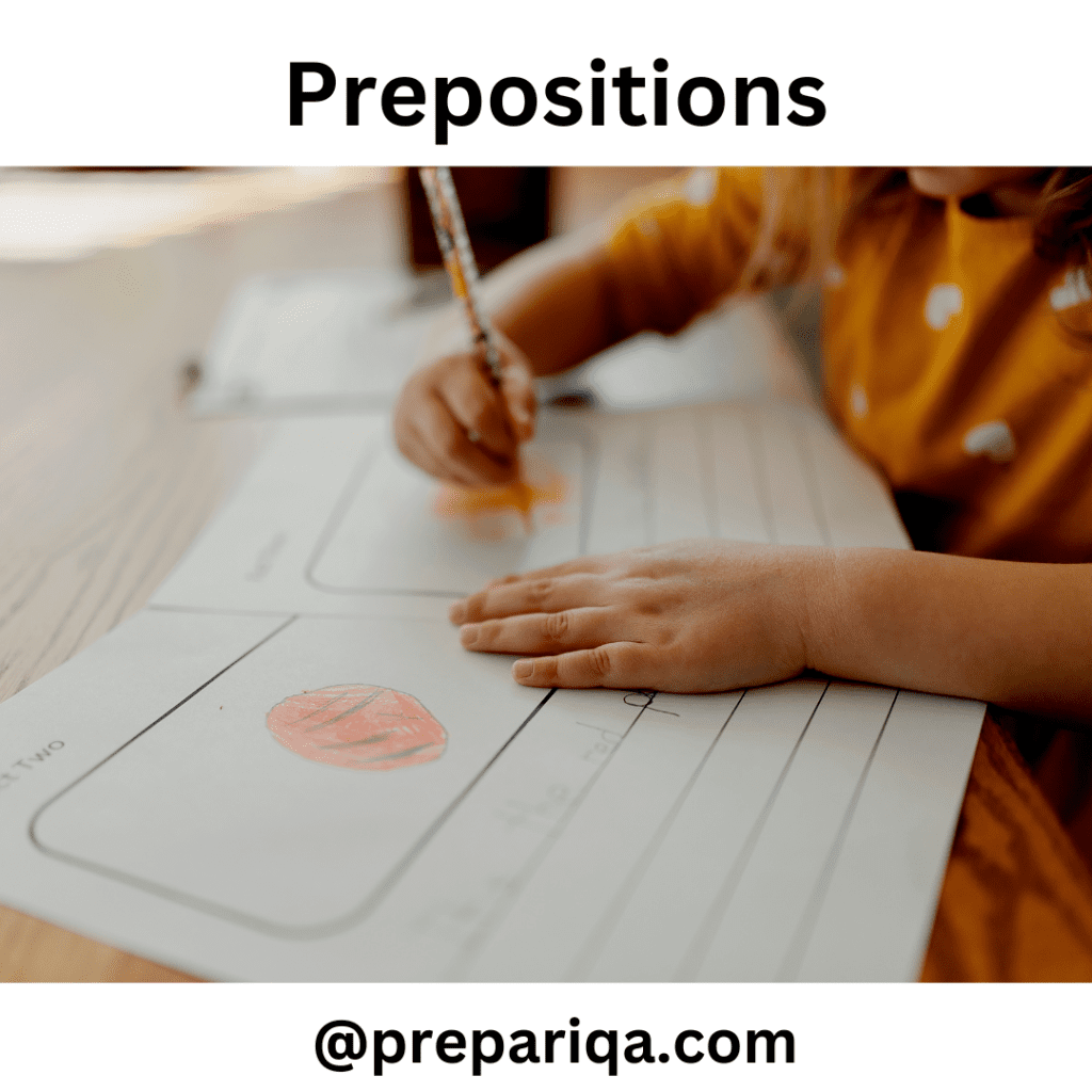 Prepositions worksheet for class 3 with answers